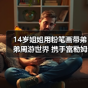 14岁姐姐用粉笔画带弟弟周游世界 携手富勒姆三脚架开启冒险（图1）